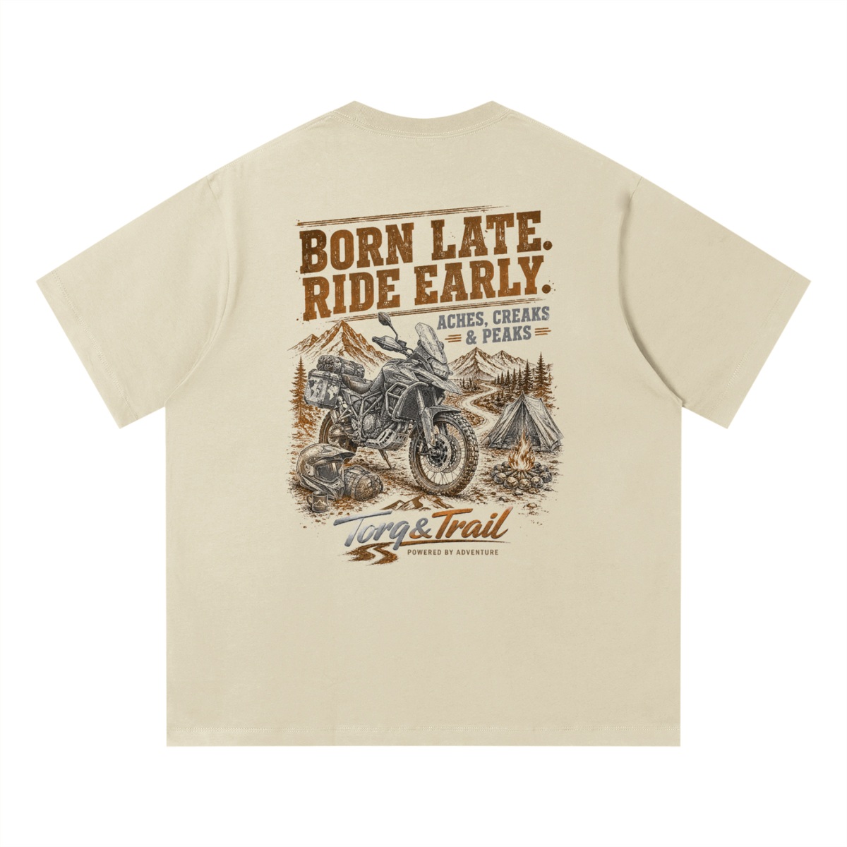 Born Late Ride Early Adventure Motorcycle T-Shirt